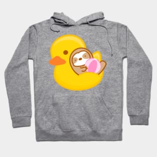 Cute Summer Rubber Duckie Float Sloth Hoodie